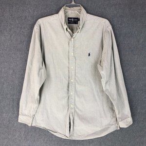 Vintage Polo Ralph Lauren Shirt L Button Up Long Sleeve Logo Pony USA Made Men's